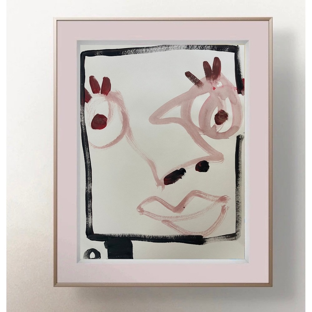 OMAN Original Abstract Face Painting Modern Fine Art Spiritual Portrait 8.5x11